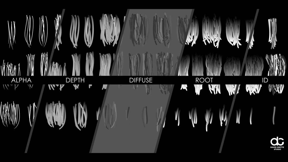 Realistic male hairstyles, pack #6 | Rigged hair, game-ready, low-poly