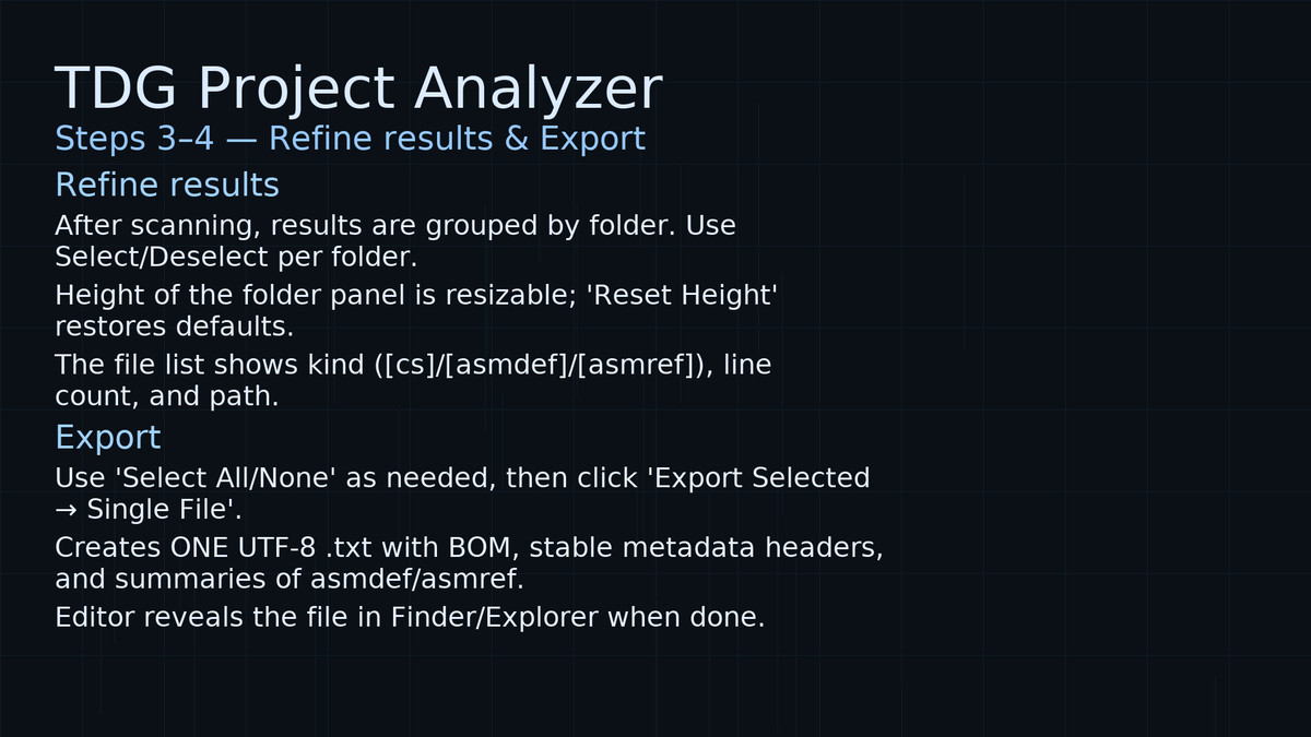 TDG Project Analyzer