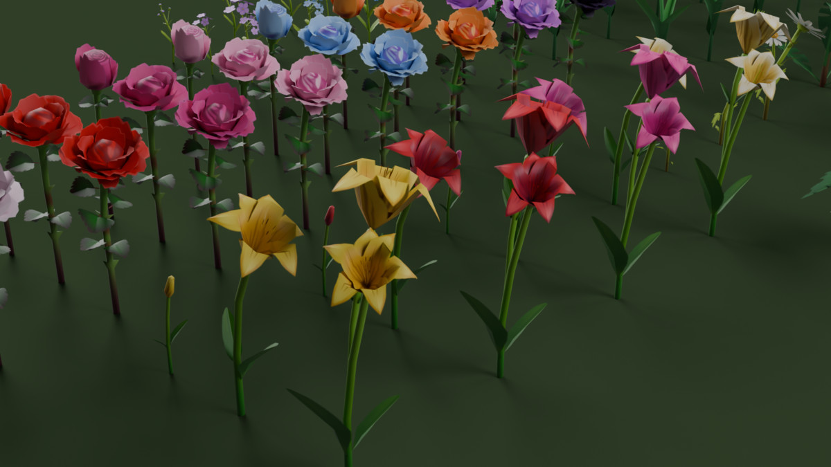 Low Poly Flowers
