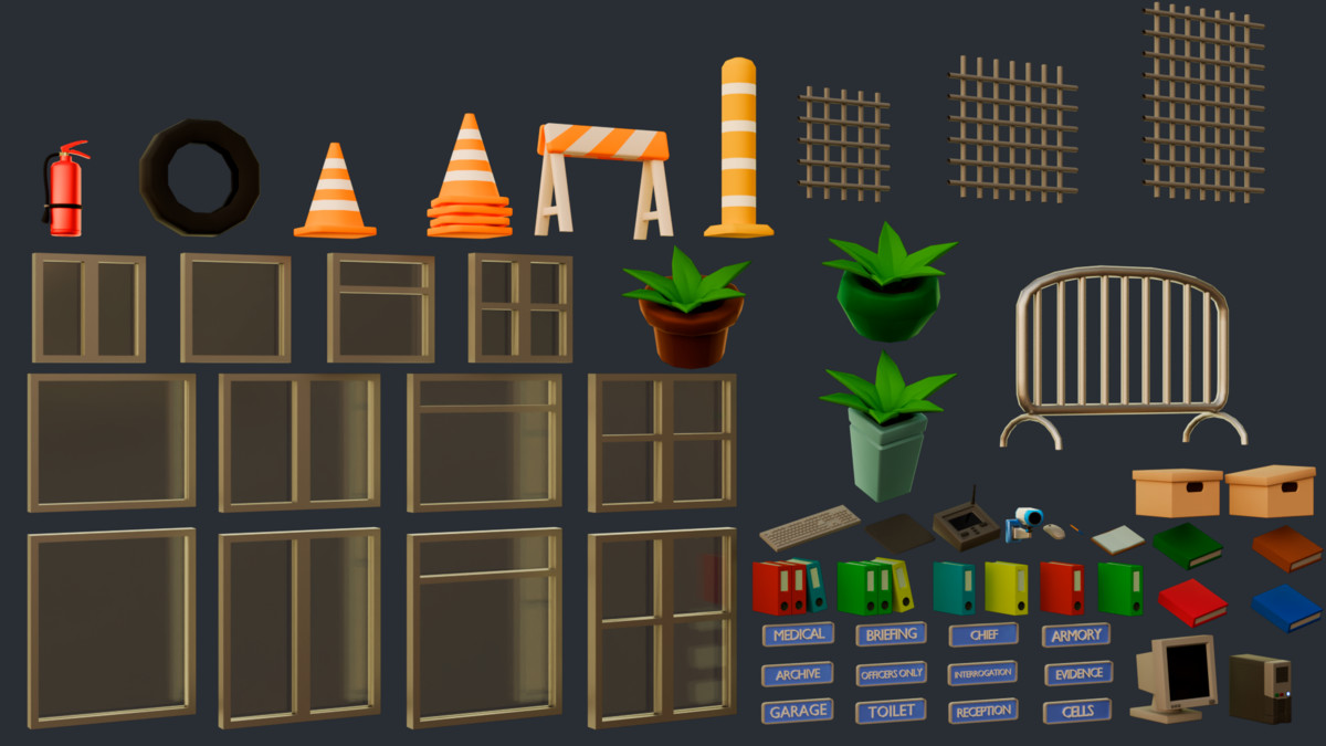 Low Poly Police Station - Thinkix Studios