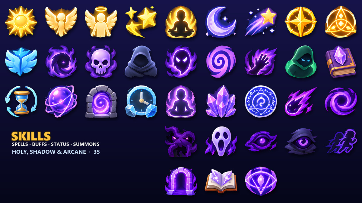 RPG Skill & Spell Icons - 215 Abilities
