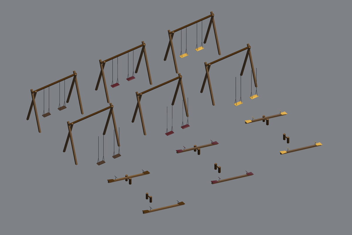 Low Poly Children's Playground Pack
