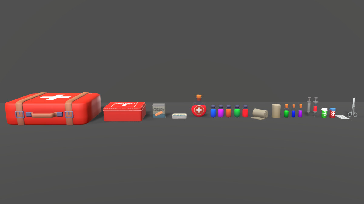 First aid kit–Low Poly