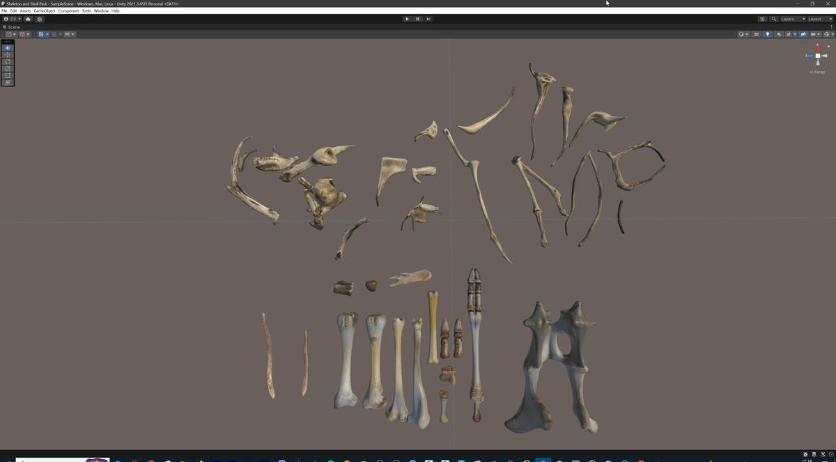 Ultimate Skeleton and Skull Pack. Game-ready low-poly assets