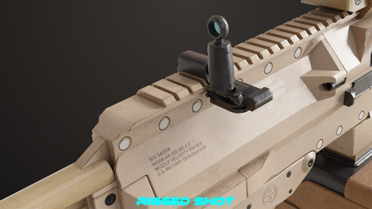 Machine Gun 14 Brown URP HDRP Textures