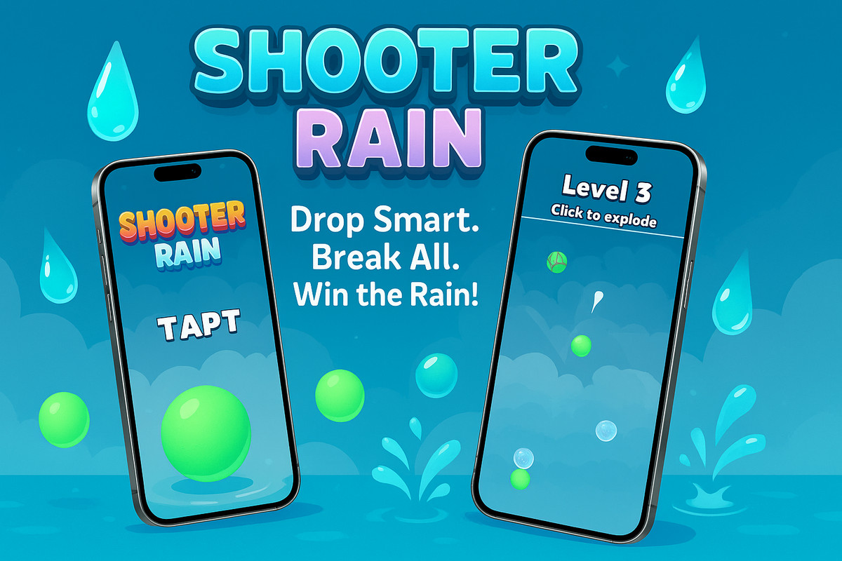 Shooter Rain - Complete Casual Mobile Game Template