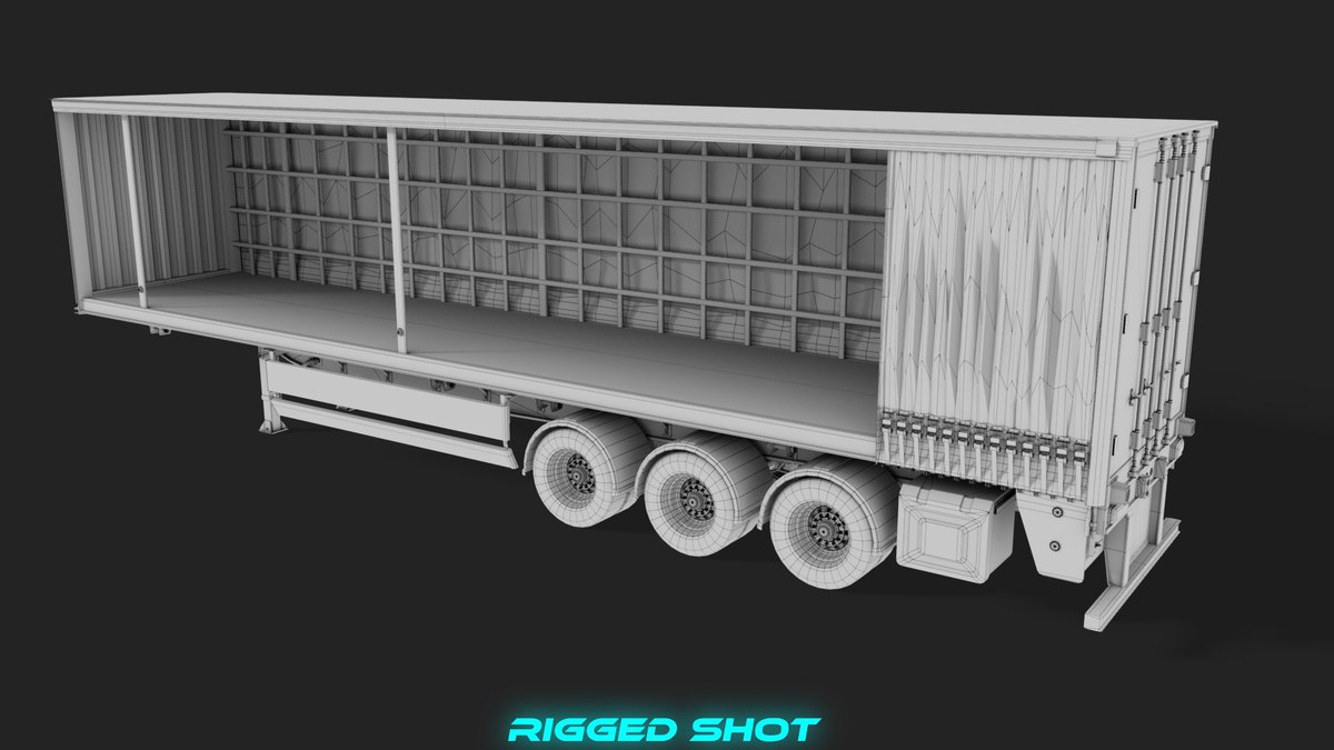 Curtainsider Semi Trailer URP HDRP Textures