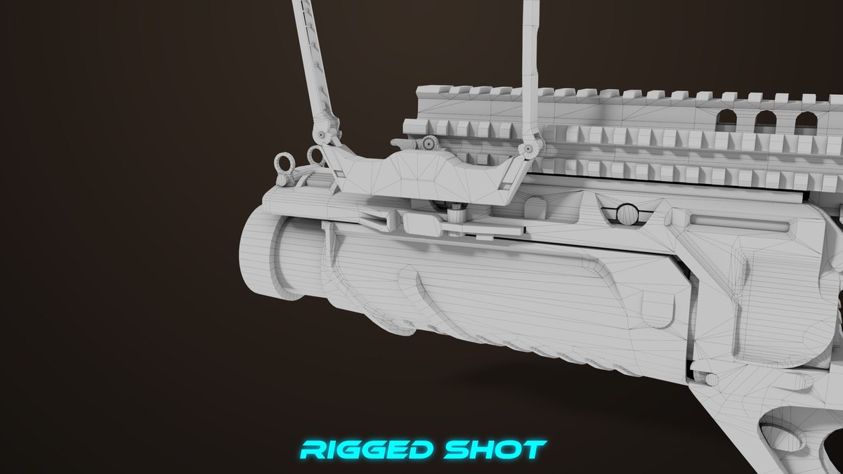 6 Grenade Launcher Black URP HDRP Textures