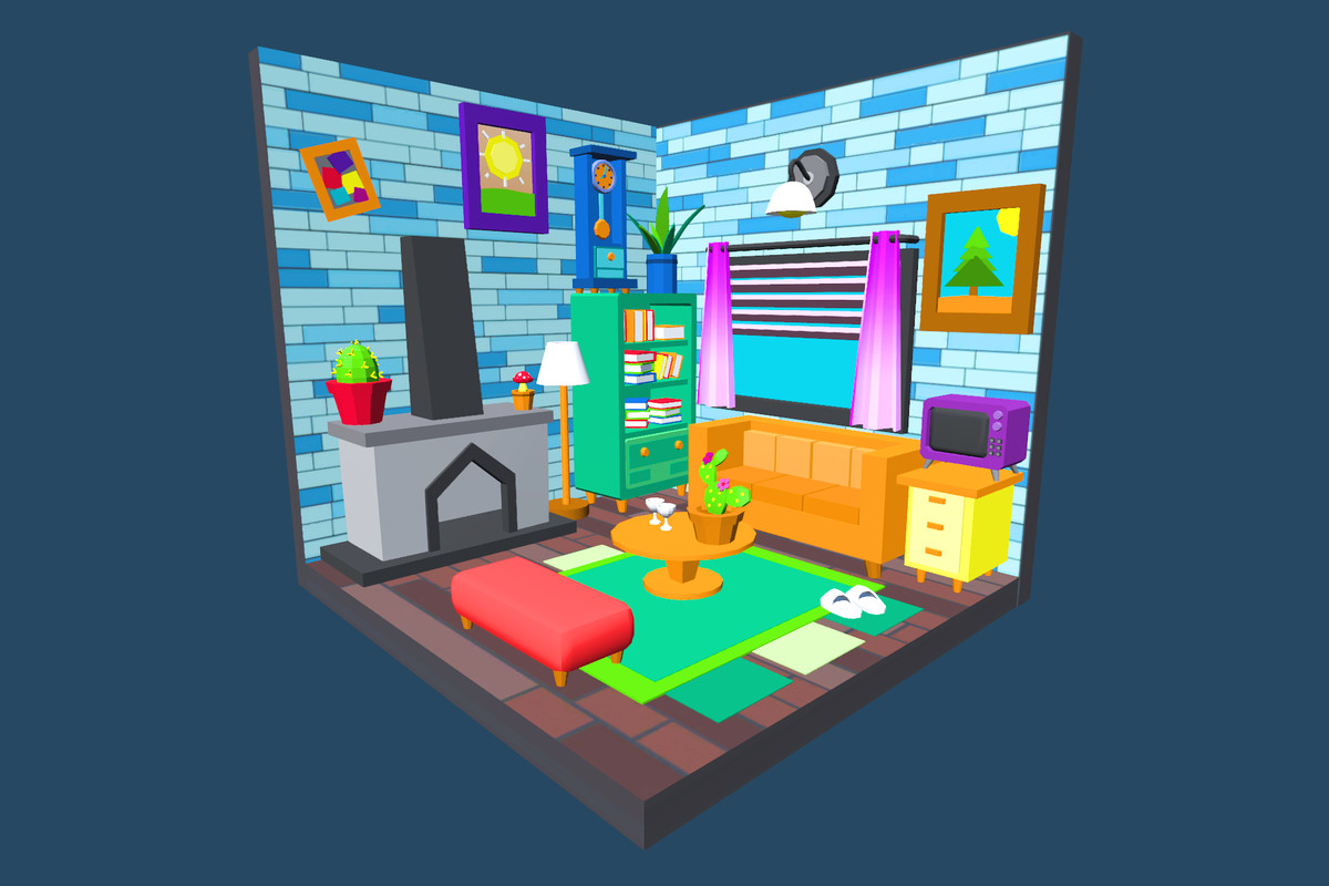 Cute Low Poly Furniture Pack - Colorful Interior Props