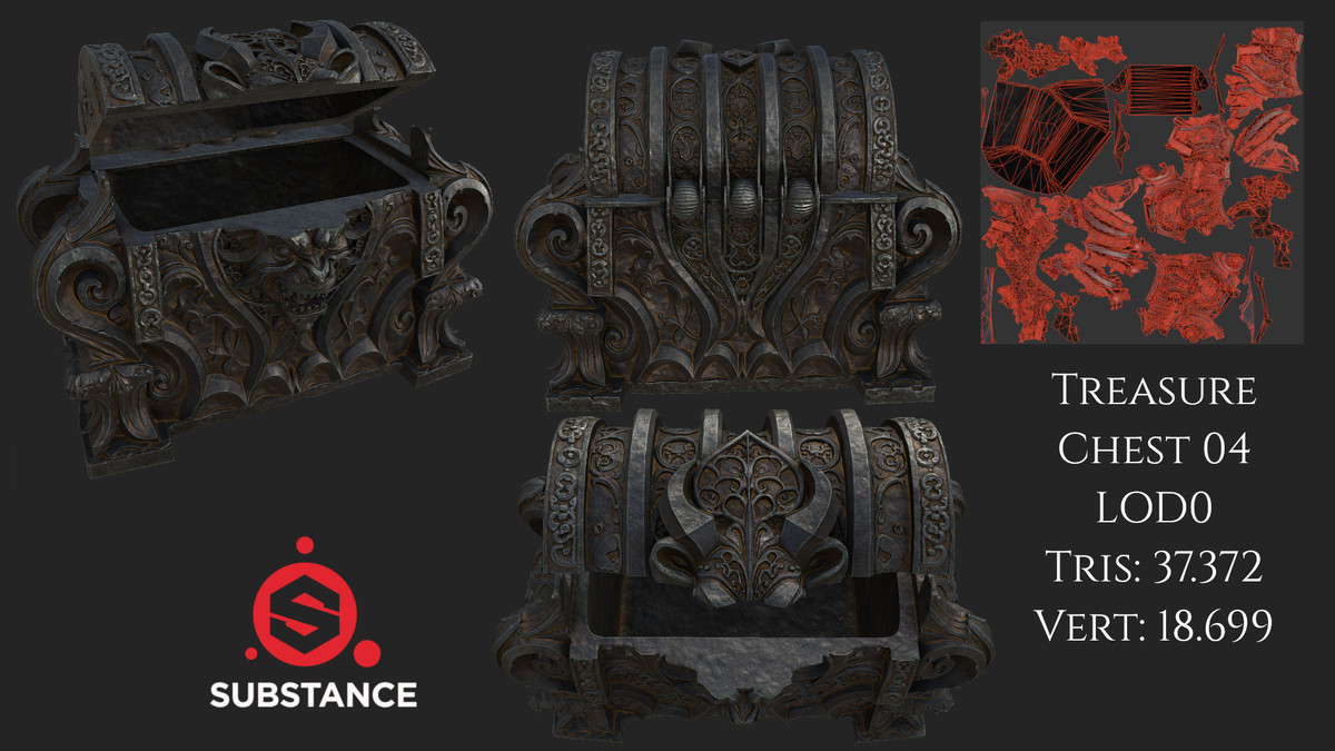 4 Dark Fantasy Treasure Chests