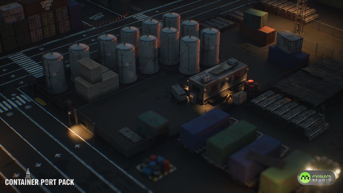 Realistic Modular Container Port Environment