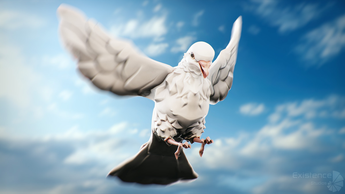 White Pigeon - Flying System - Bird Behavior