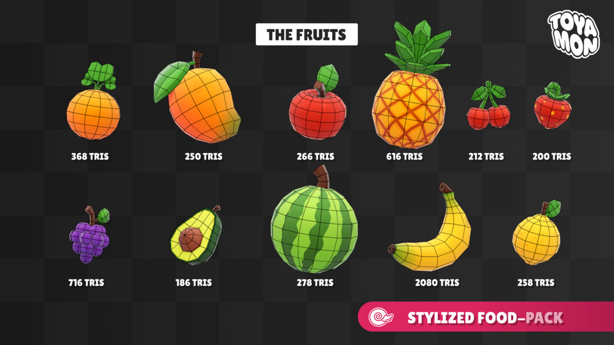 Stylized Food Pack - Low poly