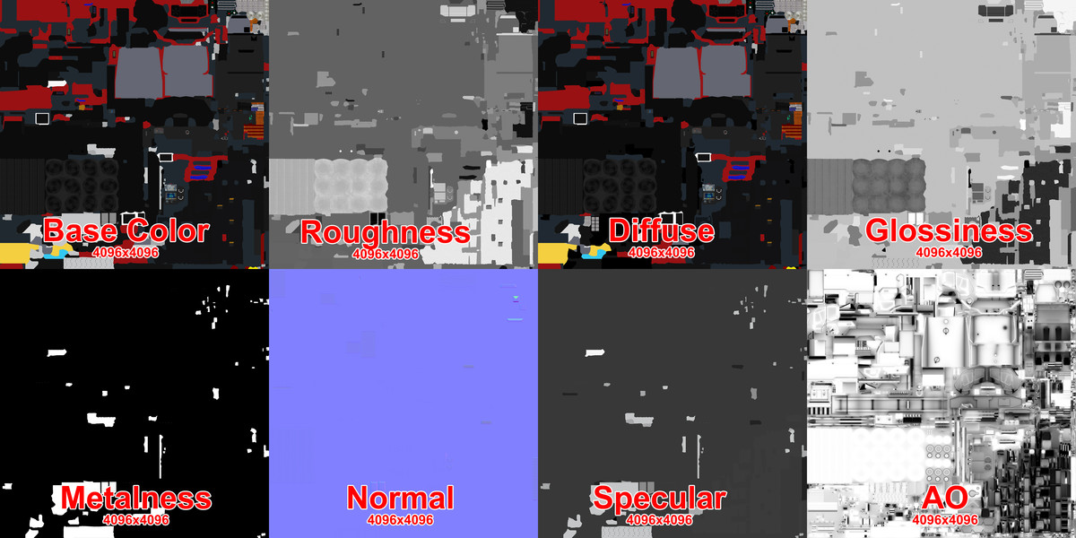 Airport Fire Truck 6x6 Red (387)