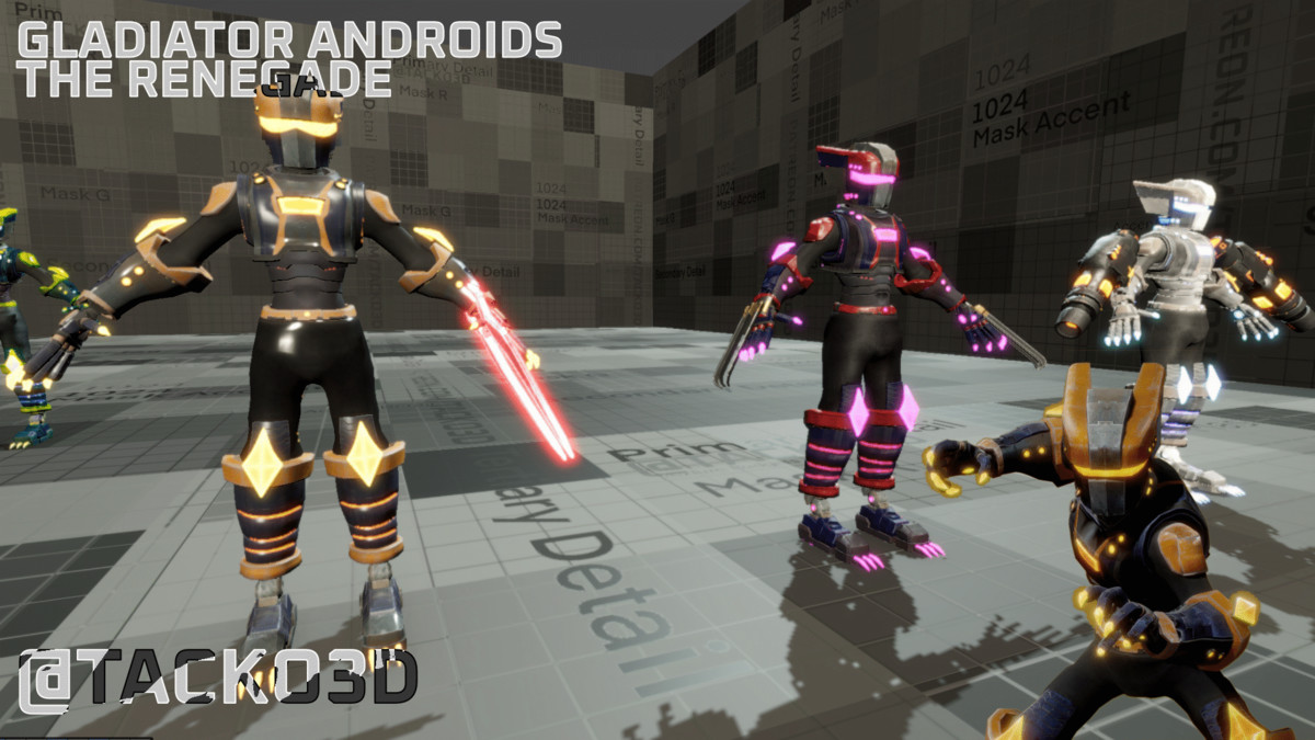 Gladiator Androids Pack Z - Customizable Robot Warriors