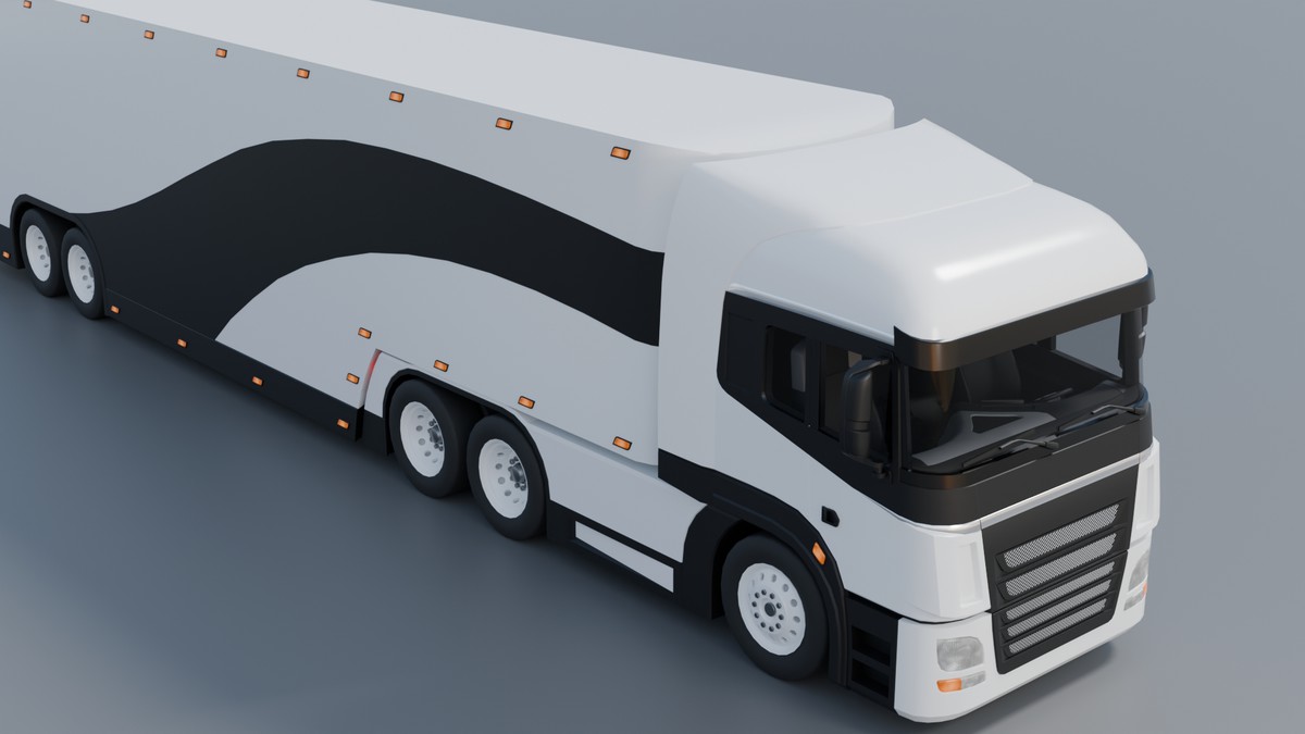 EV Semi Truck Vehicle Pack – Modular Trailer, With Interior & Openable Doors