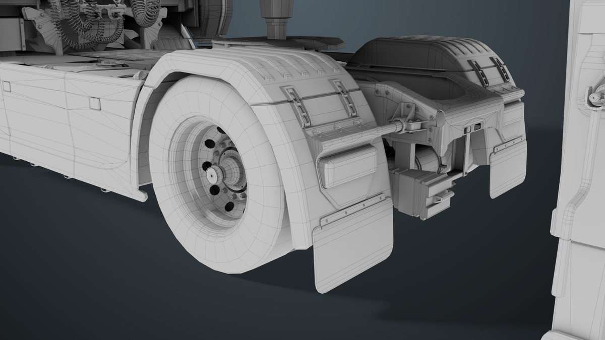 Chassis06 Cement Trailer 01 White URP HDRP Textures