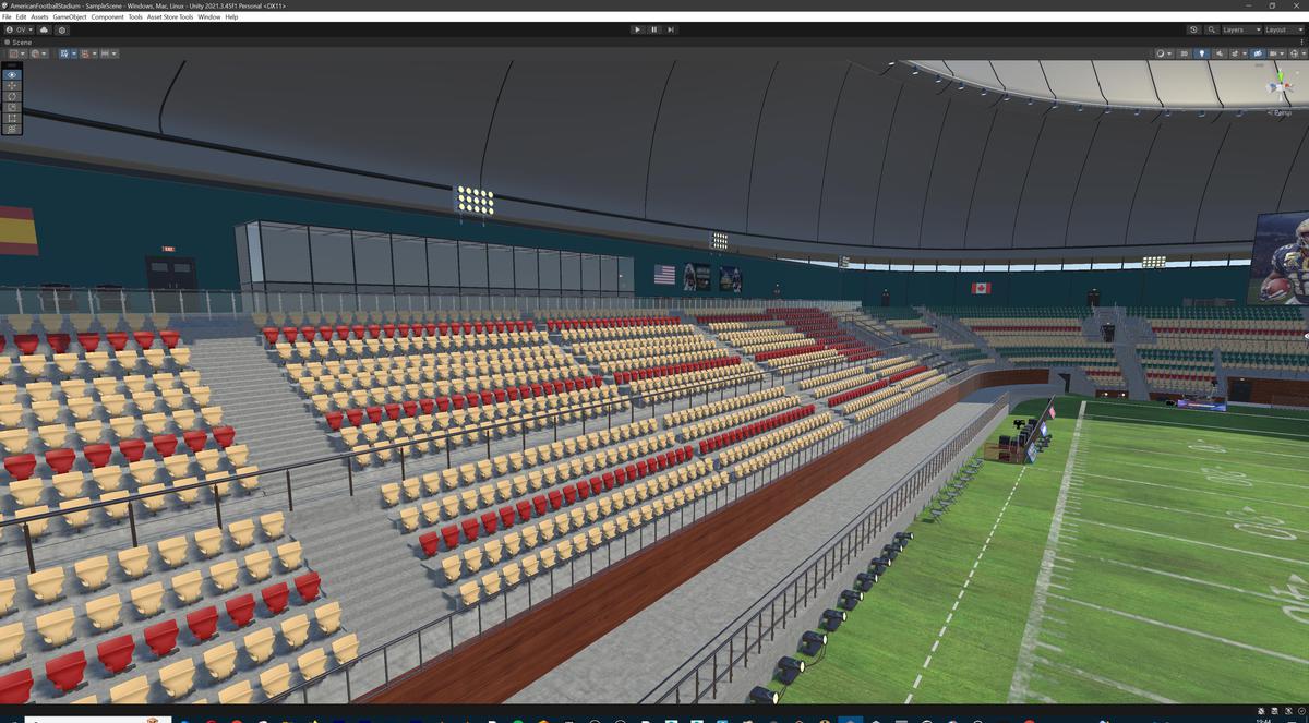 Modular American Football Stadium 3d Environment - Exterior, Interior, Props