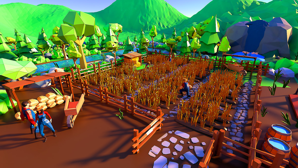 Low Poly Farm. HappyLifeville