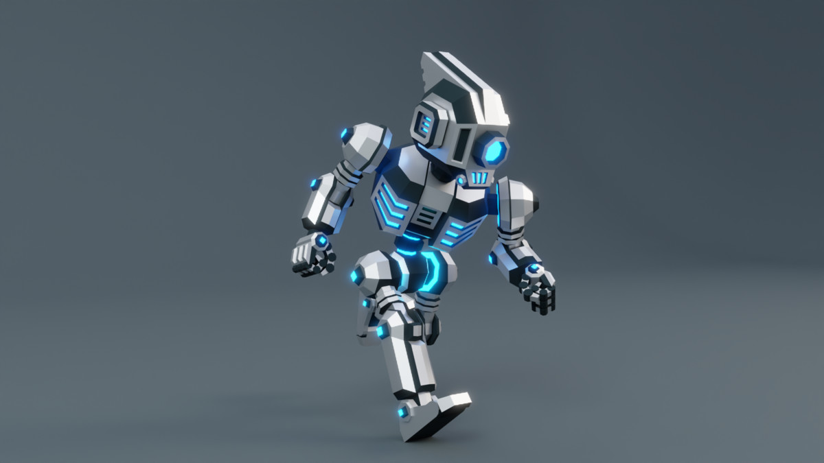 Sci‑Fi Robot X-25.2 Low‑Poly Stylized