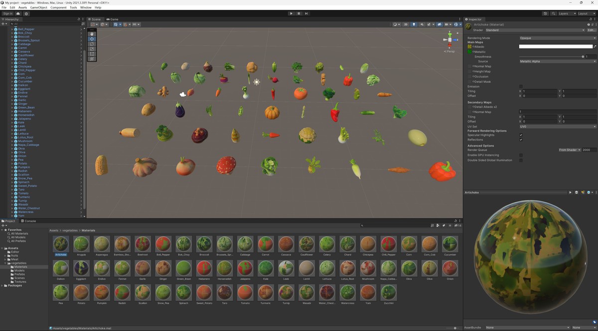 50+ vegetables Asset Pack