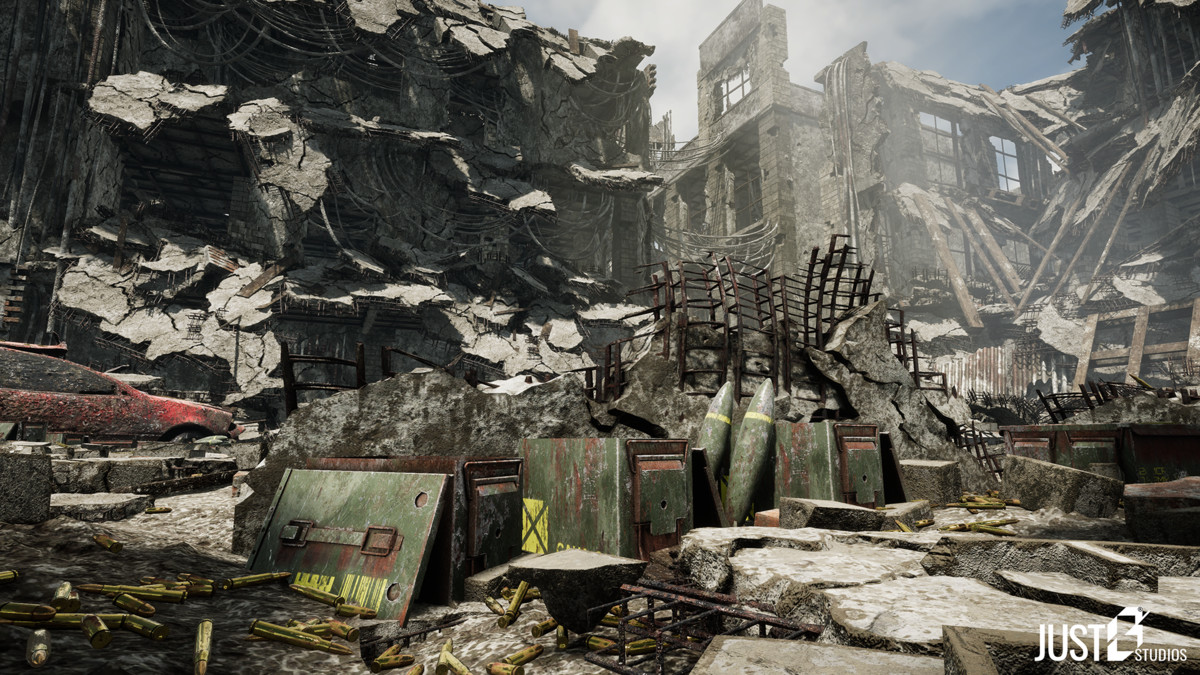 Modular Destruction Site Environment (Ruins,Destroyed,Buildings)