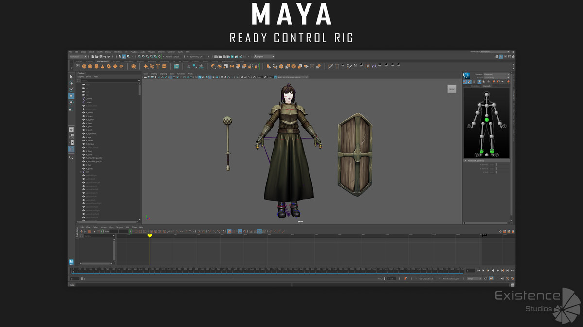 Shield Guardian Avelyn - Stylized Warrior Girl