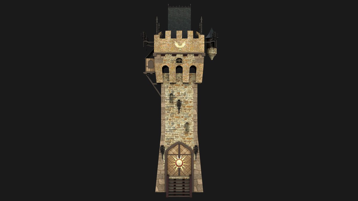 Castle Watch Tower 01 URP HDRP Textures