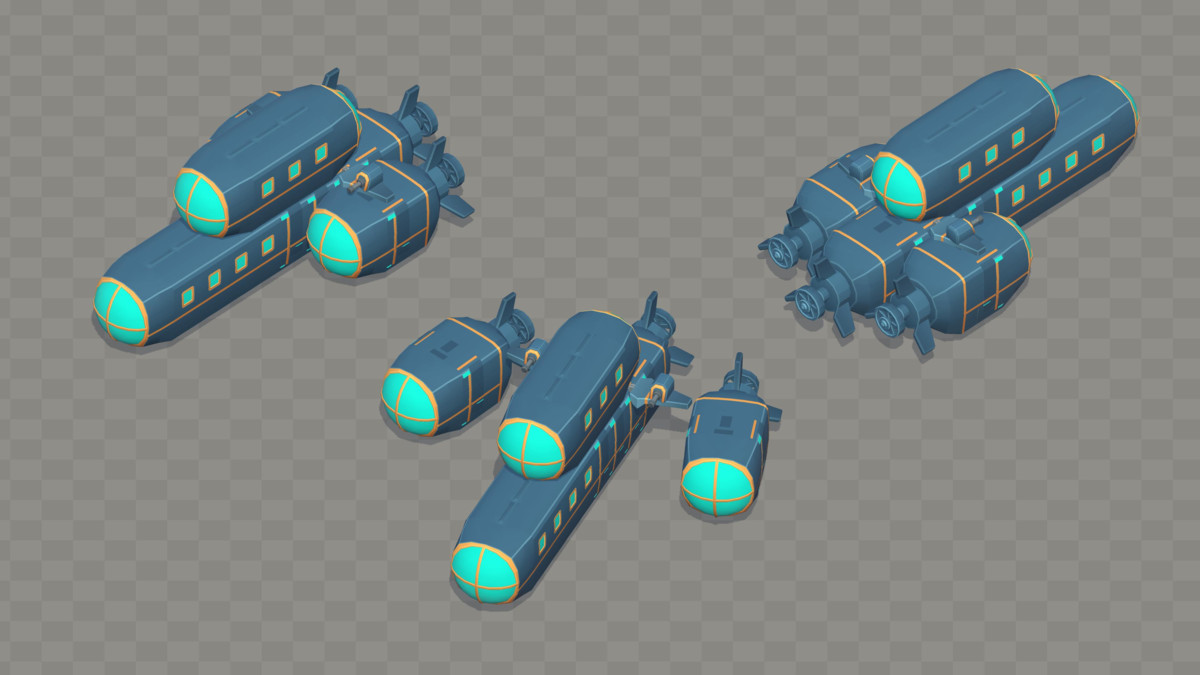 Low Poly Sci-Fi Modular Vehicle