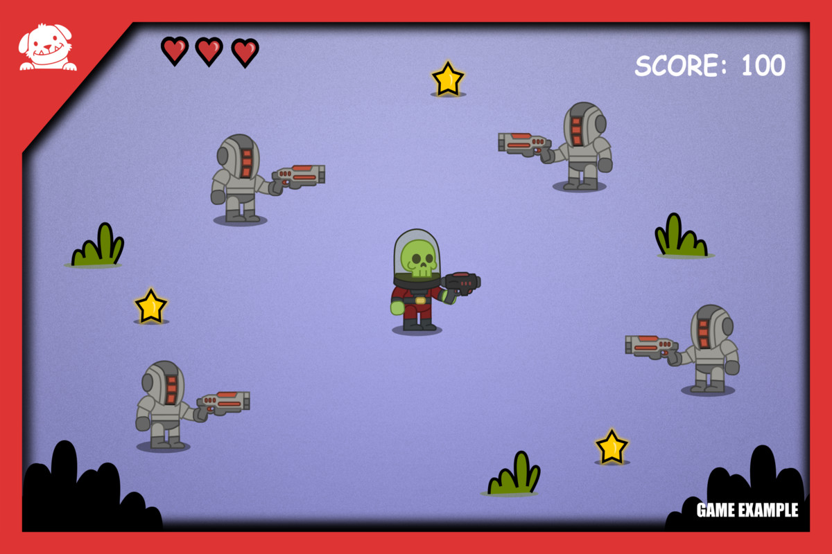 2D Cartoon Sci-Fi Space Enemy Characters