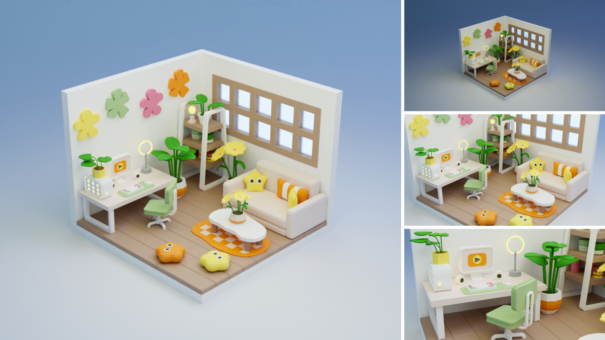 Low Poly Rooms Interiors 3 - Stylized Asset Pack