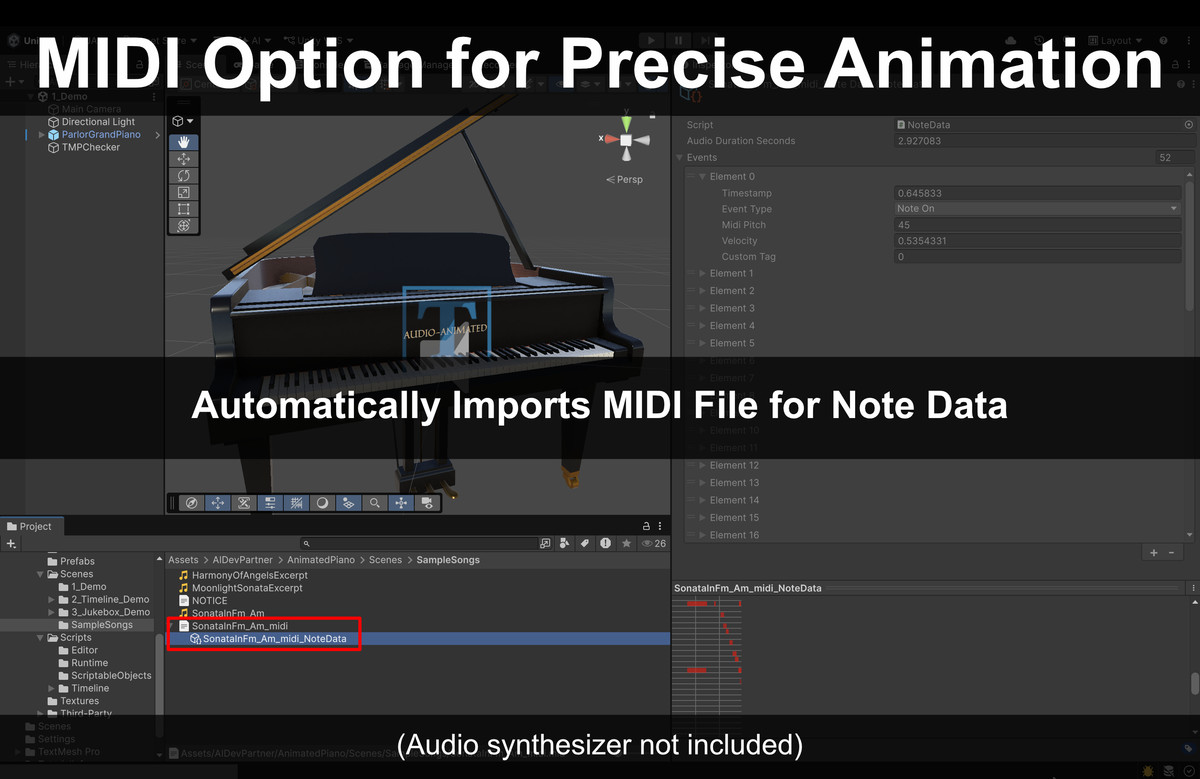 Audio-Animated 3D Piano: On-Device AI Pitch Detection & MIDI Sync