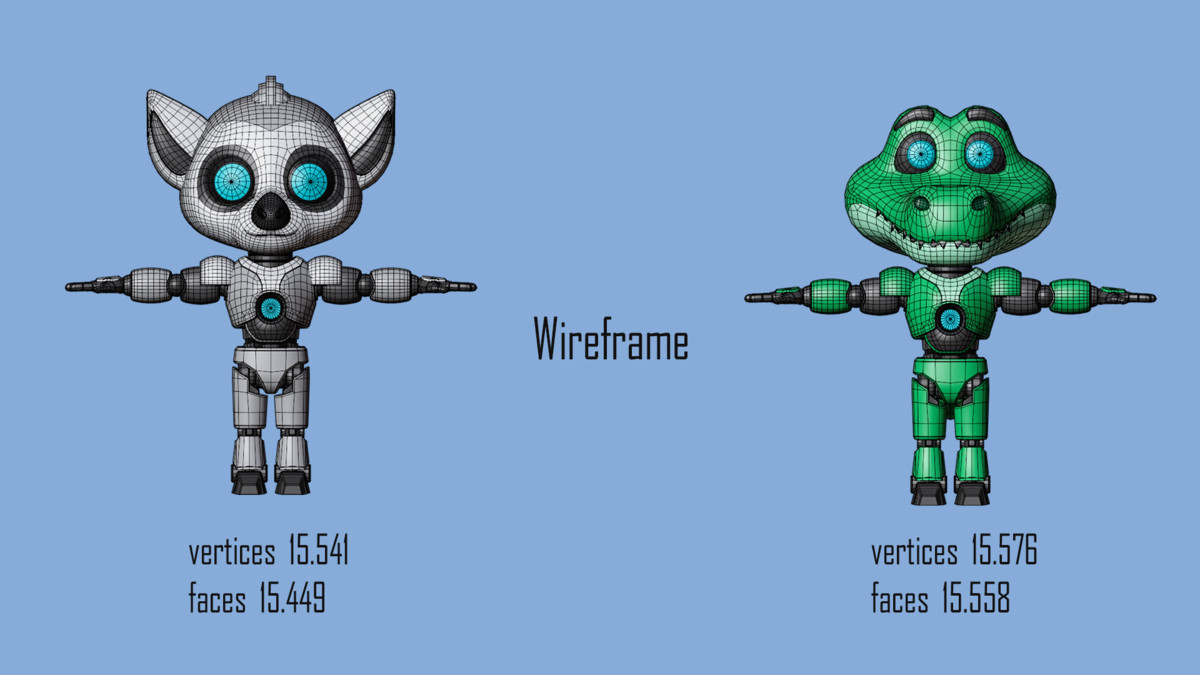 Cartoon characters animals 2 03 robots