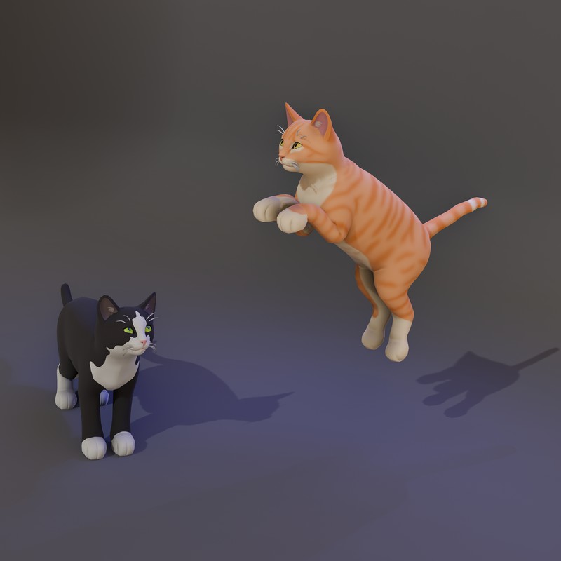 Low Poly Stylized Kittens
