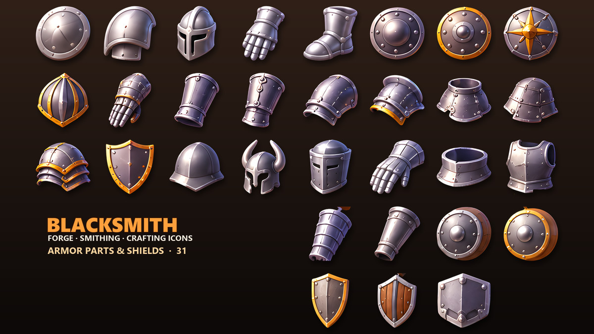 Blacksmith Icons - Ores, Tools & Weapon Parts