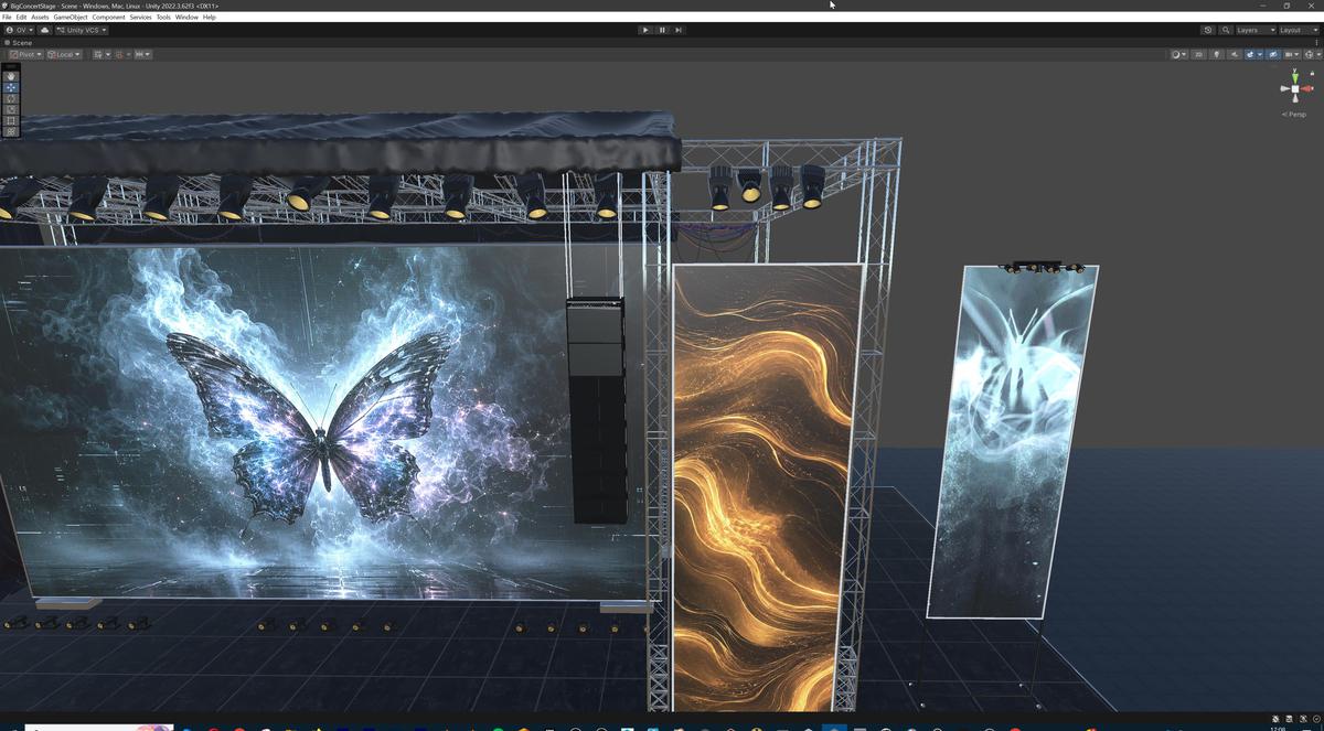 Big Butterfly Concert Arena Stage Venue Modular 3D Model
