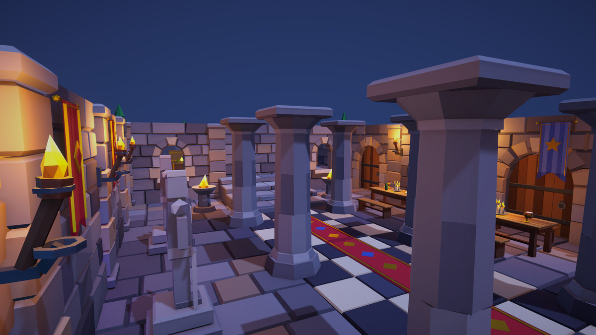Low Poly Dungeon Keep - Modular Stone Castle Kit