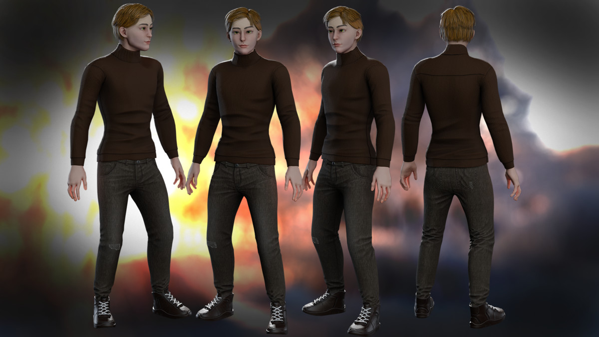 Winter Student Man – Modular Game Character