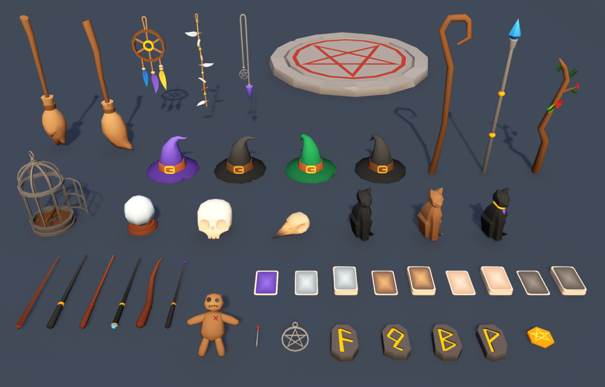 Low Poly Witch & Folk Magic Pack