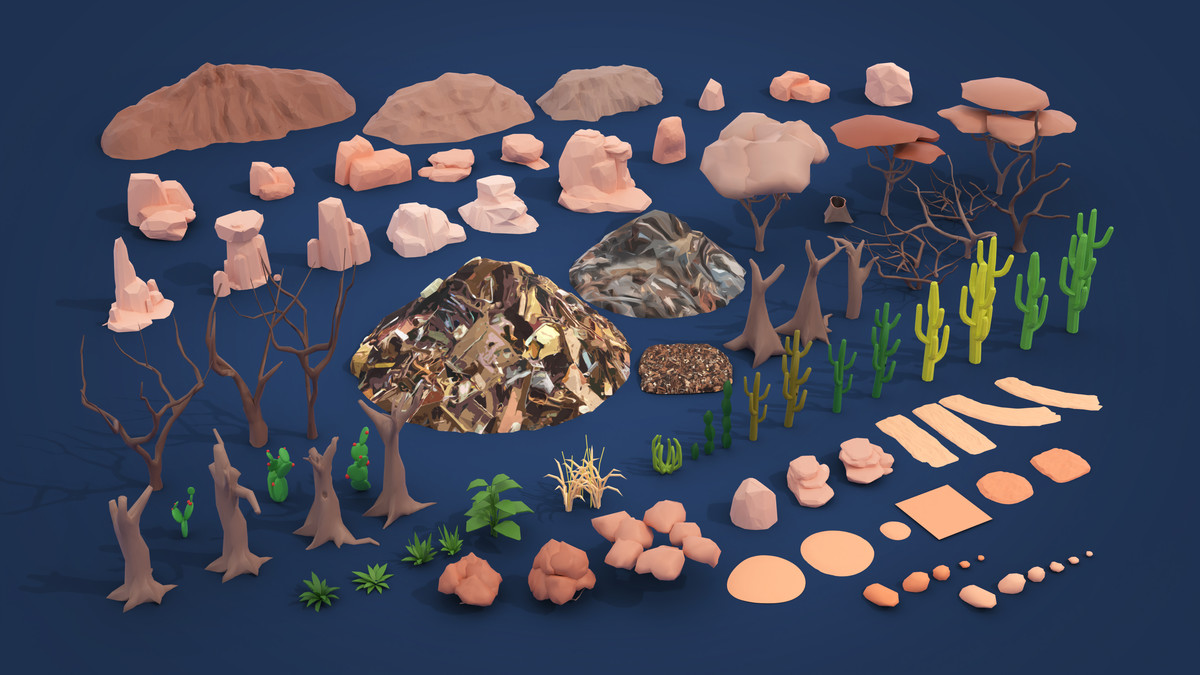 Junkyard - Low Poly 3D Models Pack