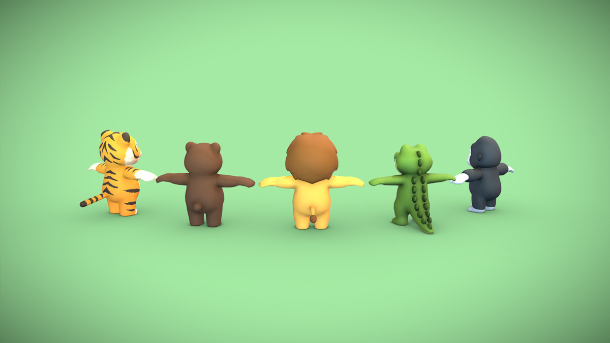 Cartoon Wild Animals - Lowpoly Stylized Animal Characters