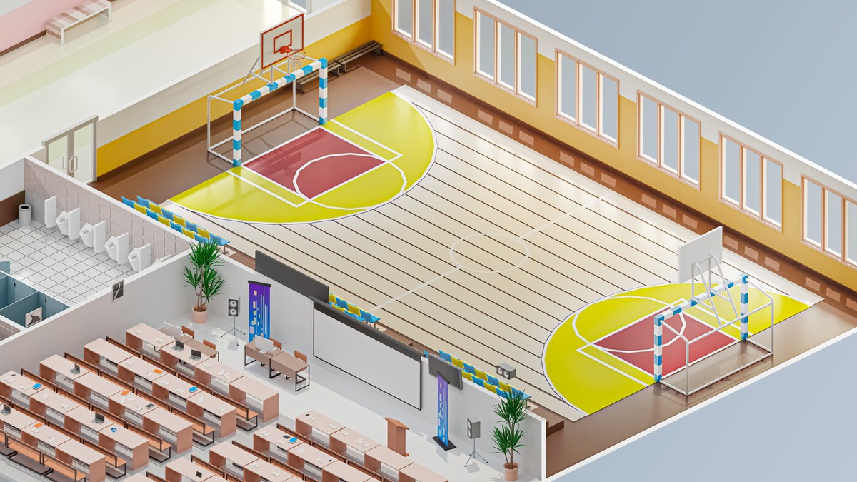 School - Low Poly 3D Models Pack