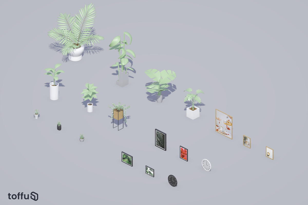 3D Mid Poly Kitchen Props