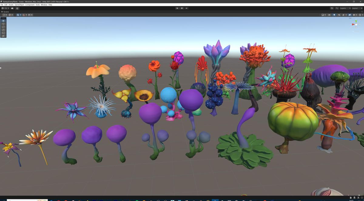 Fantasy Funny Stylized Magical Flora Plants - Low Poly Pack (118 3d models)