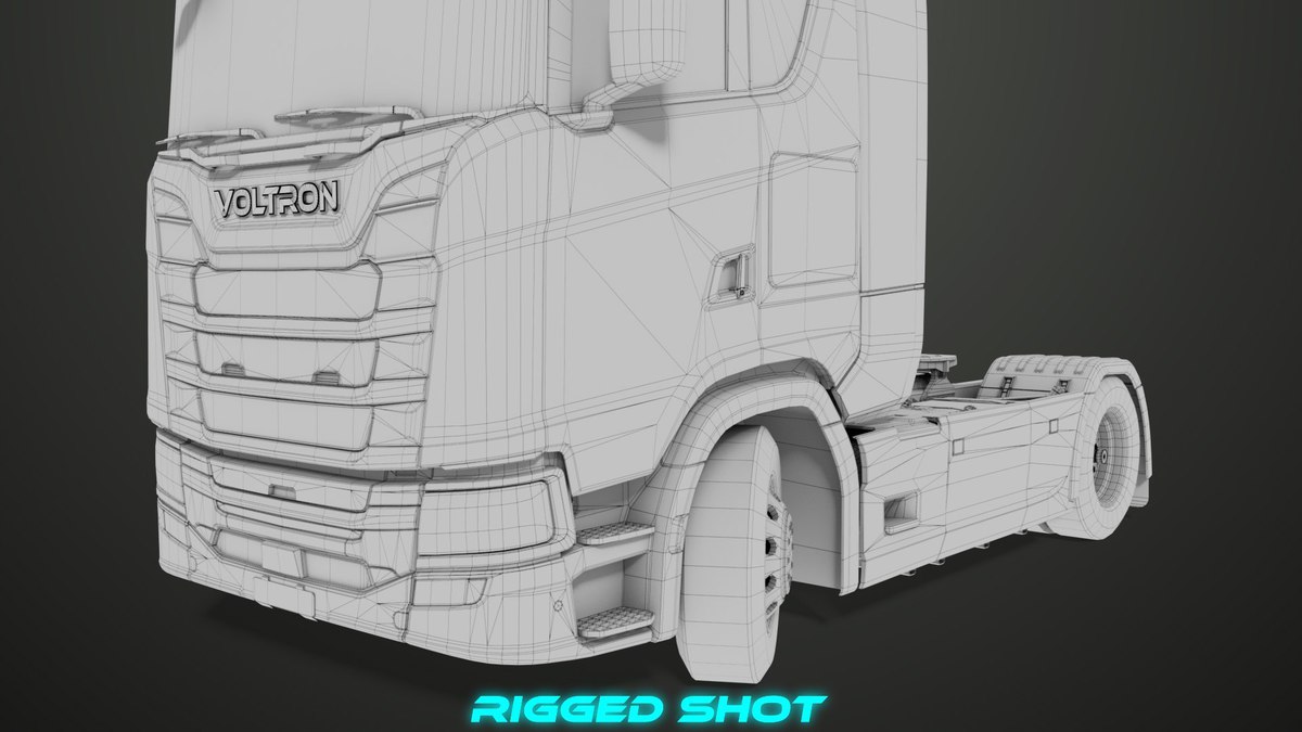 Heavy Truck Chassis 06 Interior Blue and Green URP HDRP Textures