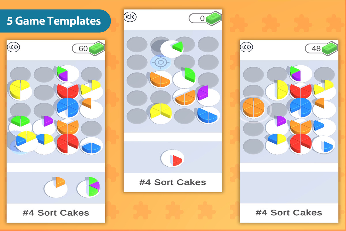 HyperCasual - Puzzle Game Engine Pack #1 - 5 Game Templates