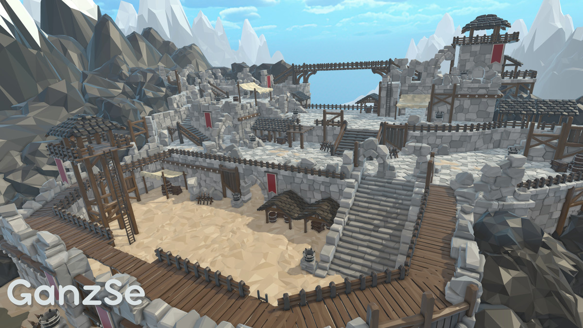 GanzSe Ruin Frontier Outpost - Modular Low Poly Environment