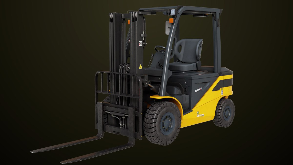 Forklift Truck03 Yellow URP HDRP Textures