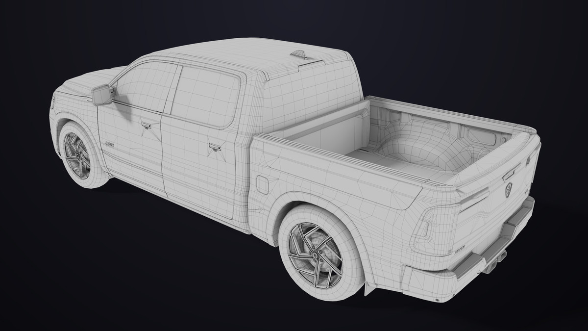 Pickup Truck 03 Blue Dusty URP HDRP Textures