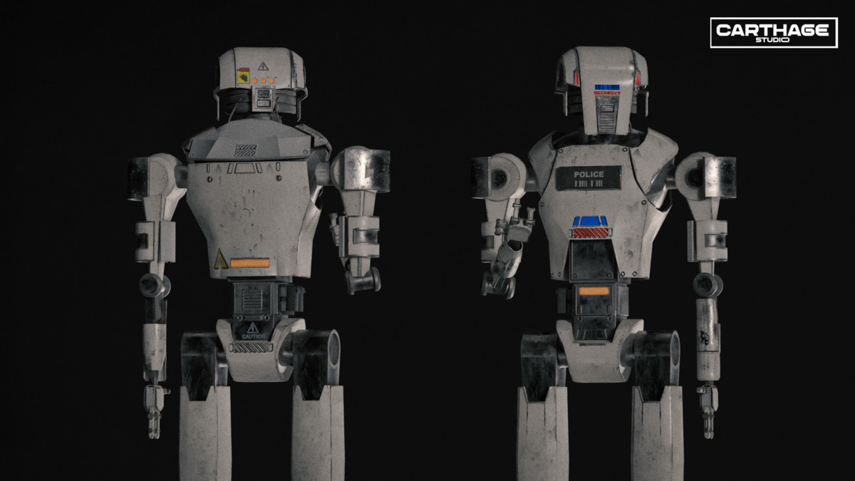 Security Robot NPC Bundle – 5 Rigged Game-Ready Characters